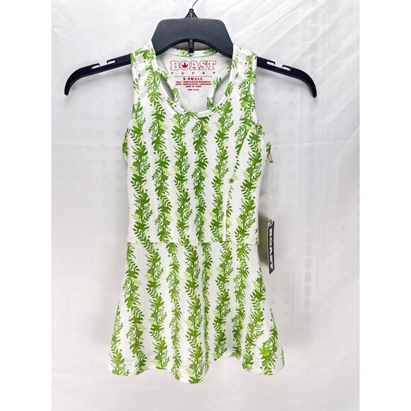 Boast Court Tennis Tank Top XS Green White Racerback NWT Sporty Summer - Picture 2 of 7